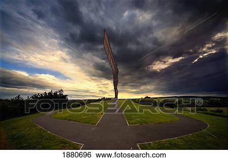 Stock Photograph - Angel Of The North Sculpture; Gateshead, Tyne And Wear, England. Fotosearch