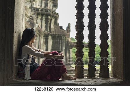 Stock Image - Angkor Wat, the most impressive temple of Angkor, built by the King Suryavarman II in twelfth century, dedicated to Vishnu; Siem Reap, Cambodia. Fotosearch