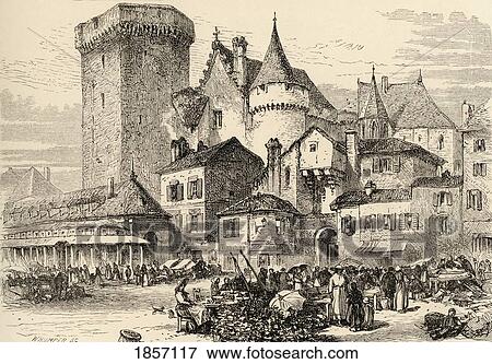 Stock Photo - Angouleme, France. From The Book Spanish Pictures By The Rev Samuel Manning, Published 1870.. Fotosearch