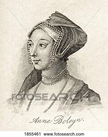 Stock Image - Anne Boleyn Also Spelled Bullen 1507-1536 English Queen Second Wife Of Henry Viii From The Book Crabbs Historical Dictionary Published 1825. Fotosearch