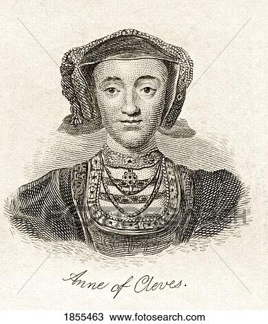 Stock Image - Anne Of Cleves 1515 ÃƒÂ¢Ã¢â€šÂ¬Ã¢â‚¬Å“1557 Queen Consort Of England Fourth Wife Of Henry Viii From The Book Crabbs Historical Dictionary Published 1825. Fotosearch