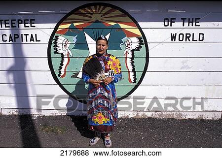 Stock Photo - Annual Crow fair is the Tepee Capital of the World, Crow Reservations; Montana. United States of America. Fotosearch