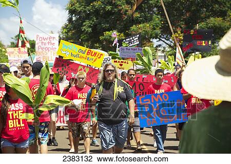 Stock Image - Anti-GMO Rally; Kauai, Hawaii, United States of America. Fotosearch