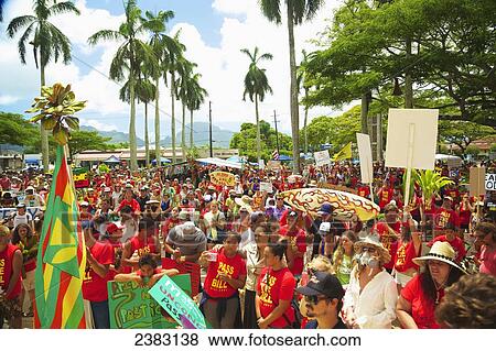 Stock Photo - Anti-GMO Rally; Kauai, Hawaii, United States of America. Fotosearch