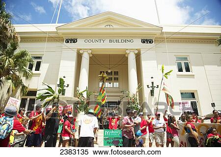 Stock Photography - Anti-GMO Rally; Kauai, Hawaii, United States of America. Fotosearch