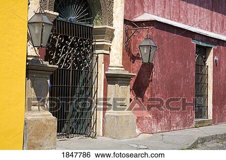 Antigua, Guatemala, Central America; Colorful Colonial Architecture View Large Photo Image Stock Photograph - Antigua, Guatemala, Central America; Colorful Colonial Architecture. Fotosearch