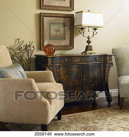Antique Chest And Chair View Large Photo Image Stock Photo - Antique Chest And Chair. Fotosearch