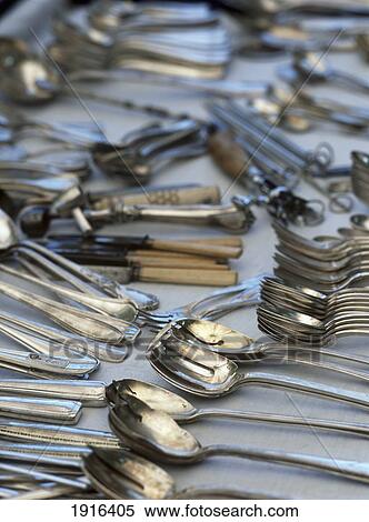 Antique Cutlery, Bric-A-Brac Market View Large Photo Image Stock Photography - Antique Cutlery, Bric-A-Brac Market. Fotosearch