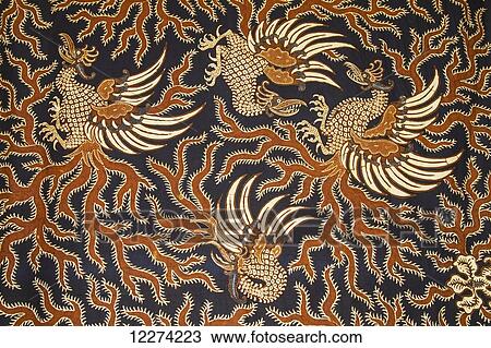 Antique Indonesian  batik  fabric on display at the 