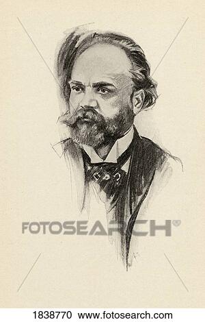 Stock Image - Antonin DvorÃƒÆ’Ã‚Â¡k, 1841-1904. Czech Composer. Portrait By Chase Emerson. American Artist 1874-1922. Fotosearch