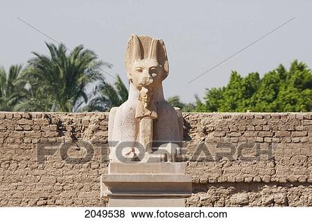 Stock Photo - Anubis Statue At The Ramesseum, Western Thebes, Qina, Egypt. Fotosearch