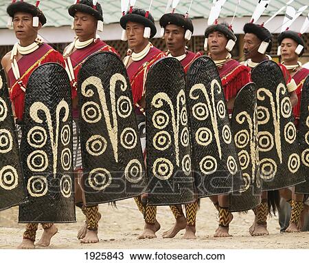 Stock Image - Ao Tribe, Hornbill Festival; Nagaland, India. Fotosearch