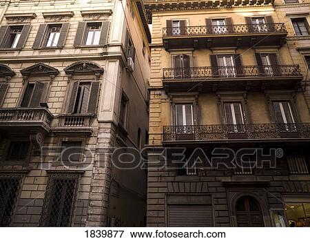 Apartment Buildings Of Old Town, Low Angle View; Rome, Italy View Large Photo Image Stock Photo - Apartment Buildings Of Old Town, Low Angle View; Rome, Italy. Fotosearch