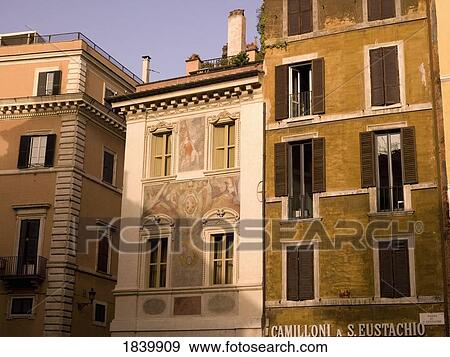 Apartment Houses On Old Town; Rome, Italy View Large Photo Image Stock Photo - Apartment Houses On Old Town; Rome, Italy. Fotosearch