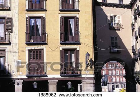 Apartments And Archway In Plaza De La Provincia View Large Photo Image Stock Image - Apartments And Archway In Plaza De La Provincia. Fotosearch