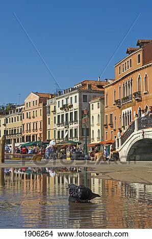 Apartments And Bridge Over Canal, Venice, Italy View Large Photo Image Picture - Apartments And Bridge Over Canal, Venice, Italy. Fotosearch
