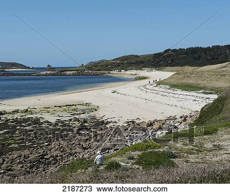 Stock Image - Appletree Bay. Tresco. Isles Of Scilly, Cornwall, United Kingdom, Europe. Fotosearch