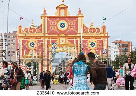 April Feria Festival, Main Entrance Gate; Seville, Andalucia, Spain View Large Photo Image Stock Image - April Feria Festival, Main Entrance Gate; Seville, Andalucia, Spain. Fotosearch