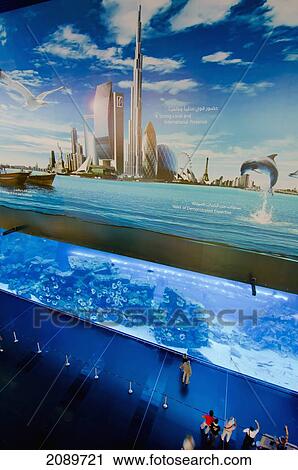 Aquarium, Dubai Mall Interior, Dubai, Uae View Large Photo Image Stock Image - Aquarium, Dubai Mall Interior, Dubai, Uae. Fotosearch
