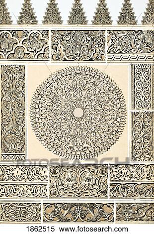 Arabian From Cairo No 3 Plate Xxxiii From The Grammar Of Ornament By Owen Jones Published By Day & Son London 1865 View Large Photo Image Stock Photography - Arabian From Cairo No 3 Plate Xxxiii From The Grammar Of Ornament By Owen Jones Published By Day & Son London 1865. Fotosearch