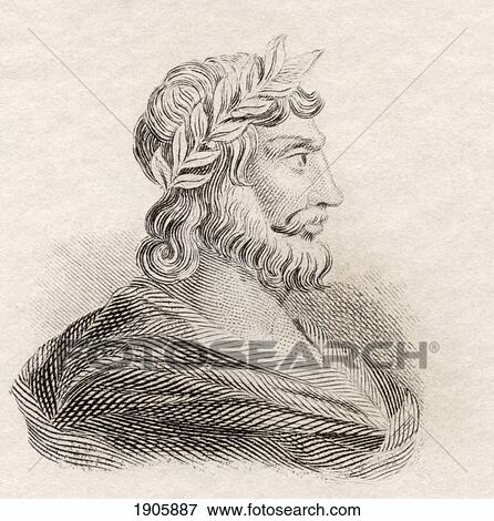 Stock Photo - Aratus Of Soli, C. 315 To 240 Bc. Greek Didactic Poet. From Crabb's Historical Dictionary Published 1825.. Fotosearch
