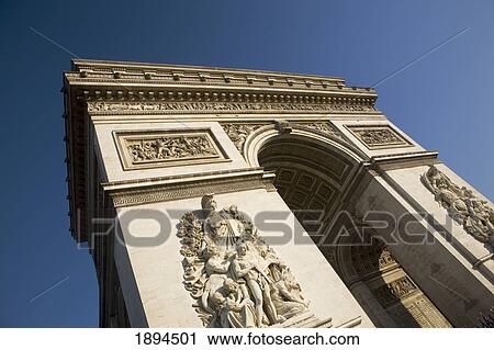 Arc De Triomphe Against A Blue Sky; Paris, France View Large Photo Image Stock Image - Arc De Triomphe Against A Blue Sky; Paris, France. Fotosearch
