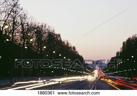 Arc De Triomphe And The Ave Des Champs Elysees At Dusk, Paris View Large Photo Image Stock Image - Arc De Triomphe And The Ave Des Champs Elysees At Dusk, Paris. Fotosearch