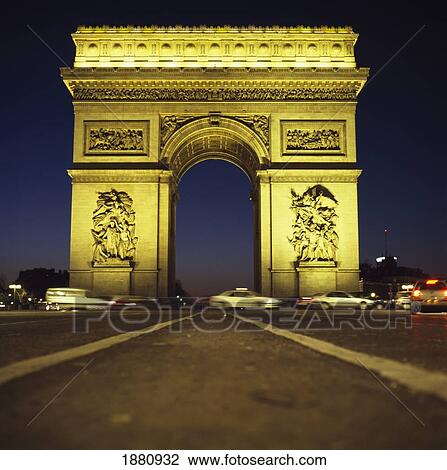 Stock Image - Arc De Triomphe At Night.. Fotosearch