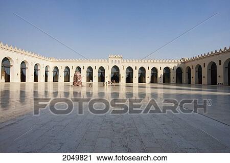 Arcade Along The Courtyard Of Al-Hakim Mosque, Cairo, Al Qahirah, Egypt View Large Photo Image Stock Image - Arcade Along The Courtyard Of Al-Hakim Mosque, Cairo, Al Qahirah, Egypt. Fotosearch