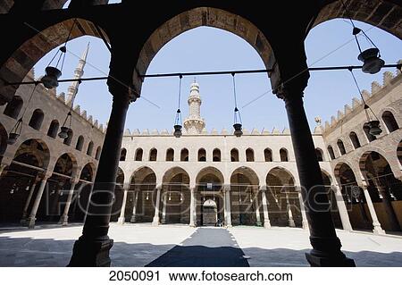 Arcade And Courtyard Of The Mosque Of An-Nasr Mohammed In The Citadel Of Cairo, Al Qahirah, Egypt View Large Photo Image Stock Image - Arcade And Courtyard Of The Mosque Of An-Nasr Mohammed In The Citadel Of Cairo, Al Qahirah, Egypt. Fotosearch