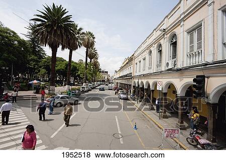 Stock Photo - Arcade around Plaza 14 de Septiembre, Cochabamba, Bolivia. Fotosearch