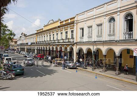 Stock Photo - Arcade around Plaza 14 de Septiembre, Cochabamba, Bolivia. Fotosearch