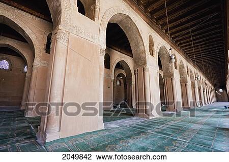 Stock Image - Arcade In Ibn Tulun Mosque, Cairo, Al Qahirah, Egypt. Fotosearch