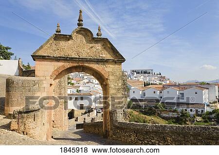 Stock Photo - Arch Of Philip V; Ronda, Malaga Province, Spain. Fotosearch