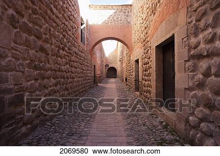 Stock Image - Arch Over A Corridor Between The Second And The Third Courtyard At The Casa Nacional De Moneda (National Mint), Potos. Fotosearch