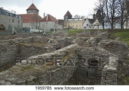 Stock Photography - Archaeological Excavations In Tallinn, Estonia. Fotosearch