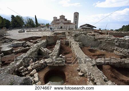 Archaeological Excavations Of The Polyconchal Basilica At Plaoshnik And Church Of St. Clement And St. Panteleimon, Ohrid, Macedonia View Large Photo Image Stock Photo - Archaeological Excavations Of The Polyconchal Basilica At Plaoshnik And Church Of St. Clement And St. Panteleimon, Ohrid, Macedonia. Fotosearch