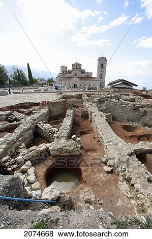 Archaeological Excavations Of The Polyconchal Basilica At Plaoshnik And Church Of St. Clement And St. Panteleimon, Ohrid, Macedonia View Large Photo Image Stock Photo - Archaeological Excavations Of The Polyconchal Basilica At Plaoshnik And Church Of St. Clement And St. Panteleimon, Ohrid, Macedonia. Fotosearch