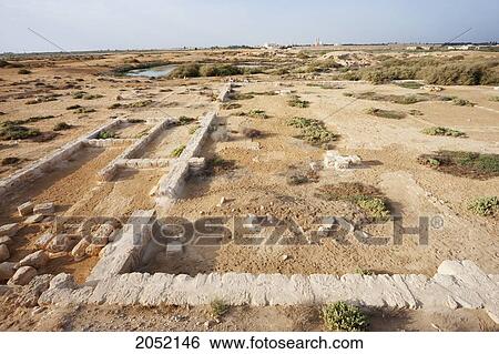 Stock Photograph - Archaeological Remains Of The Christian Holy City Built Over The Tomb Of The Martyr Menas Of Alexandria, Abu Mena, Egypt. Fotosearch