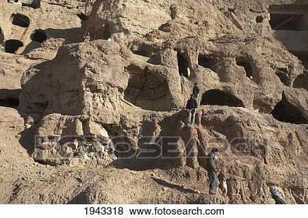 Archaeological Teams Working On The Restoration Of The Cliffs At Bamiyan, Bamian Province, Afghanistan View Large Photo Image Stock Photo - Archaeological Teams Working On The Restoration Of The Cliffs At Bamiyan, Bamian Province, Afghanistan. Fotosearch