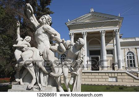 Stock Image - Archaeology Museum with reproduction of Death of Laocoon sculpture; Odessa, Ukraine. Fotosearch