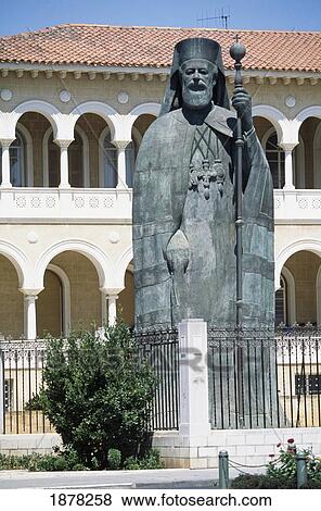 Stock Photo - Archbishop Makarios Statue Outside Archbishop Palace. Fotosearch