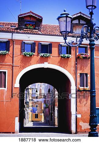 Stock Photo - Arched Passage To Street. Fotosearch