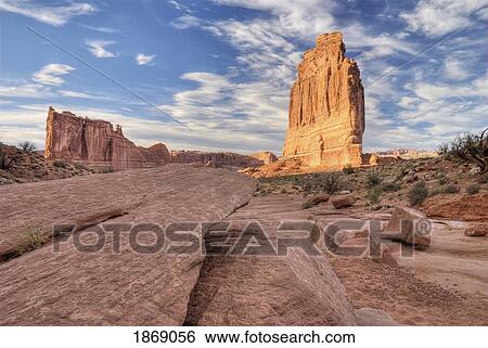 Arches National Park, Utah, United States Of America; Courthouse Tower View Large Photo Image Stock Photograph - Arches National Park, Utah, United States Of America; Courthouse Tower. Fotosearch