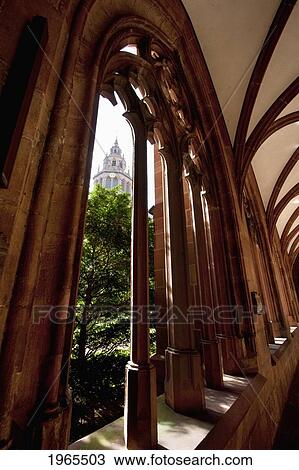 Stock Image - Arches Of The Corridor Along The Cloister In The Mainzer Dom (Mainz Cathedral Or St. Martin's Cathedral), Mainz, Germany. Fotosearch