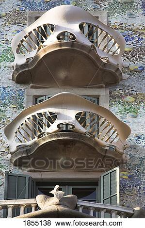 Stock Photo - Architectural Detail, Casa Batllo, Barcelona, Spain. Fotosearch