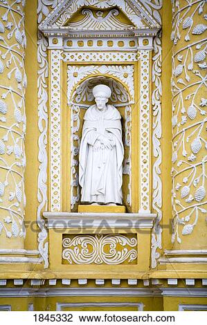 Architectural Detail Of Church's Facade, Statue Of Saint; Antigua, Guatemala View Large Photo Image Stock Image - Architectural Detail Of Church's Facade, Statue Of Saint; Antigua, Guatemala. Fotosearch