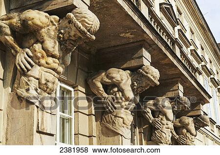 Stock Photo - Architectural detail of Greco-roman gods; Warsaw, Poland. Fotosearch