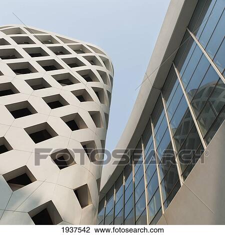 Stock Image - Architectural Detail Of Modern Building; Tianjin China. Fotosearch