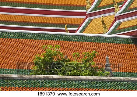 Architectural Detail Of Wat Pho Temple Roof View Large Photo Image Stock Image - Architectural Detail Of Wat Pho Temple Roof. Fotosearch